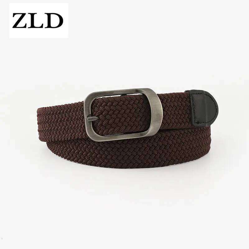 ZLD Men Women Elastic Fabric Woven Casual Belt Pin Buckle Expandable Stretch canvas Simple and Stylish belt Y260225