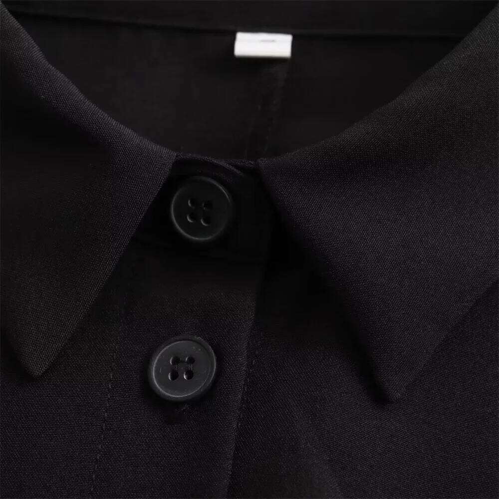 MSNOLOA 2024 sunmer New Product Women's Fashion Casual Polo Collar Short sleeved Shirt Style Mini Dress XJ260225