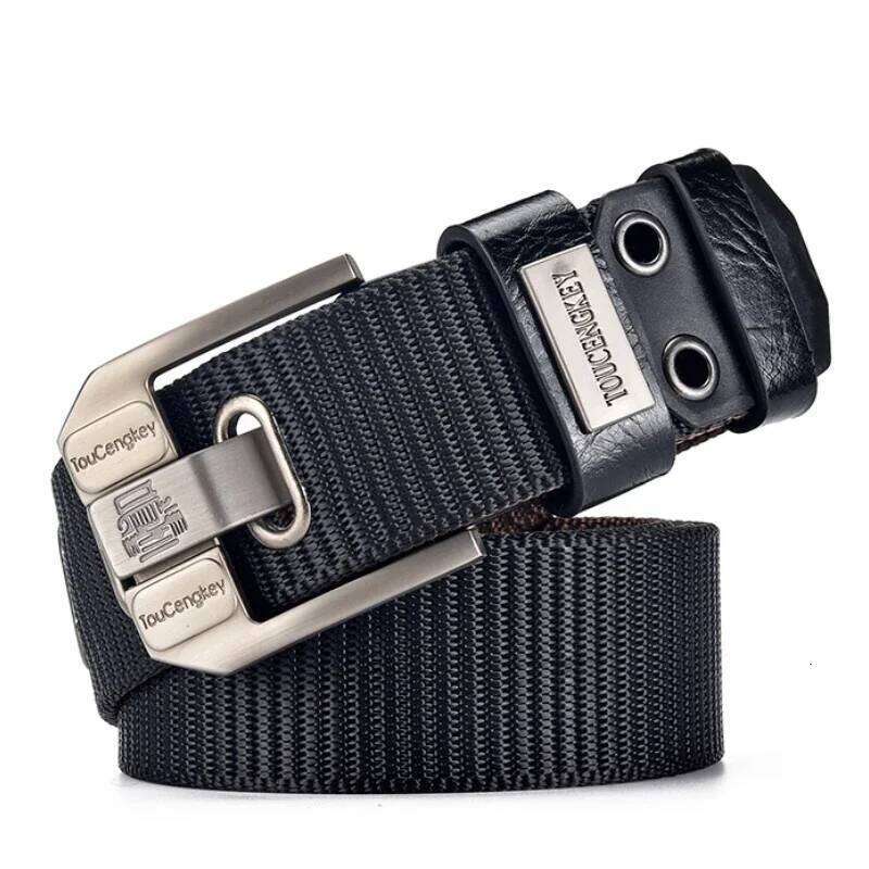 Men Pin Buckle Canvas Belt Men'Fashion Nylon Jeans Belt, Military Training Thickened Denim BeltTrend,Outdoor Casual Y260225
