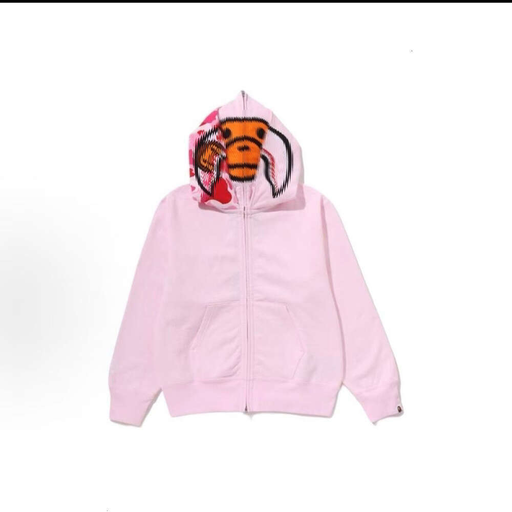 Bapehoodie A Bathing Ape Hoodie Double Hood Shark Design Full Zip Camo Print Premium Cotton Casual Trendy Streetwear Loose Fit Jacket Shark Print High Quality E08