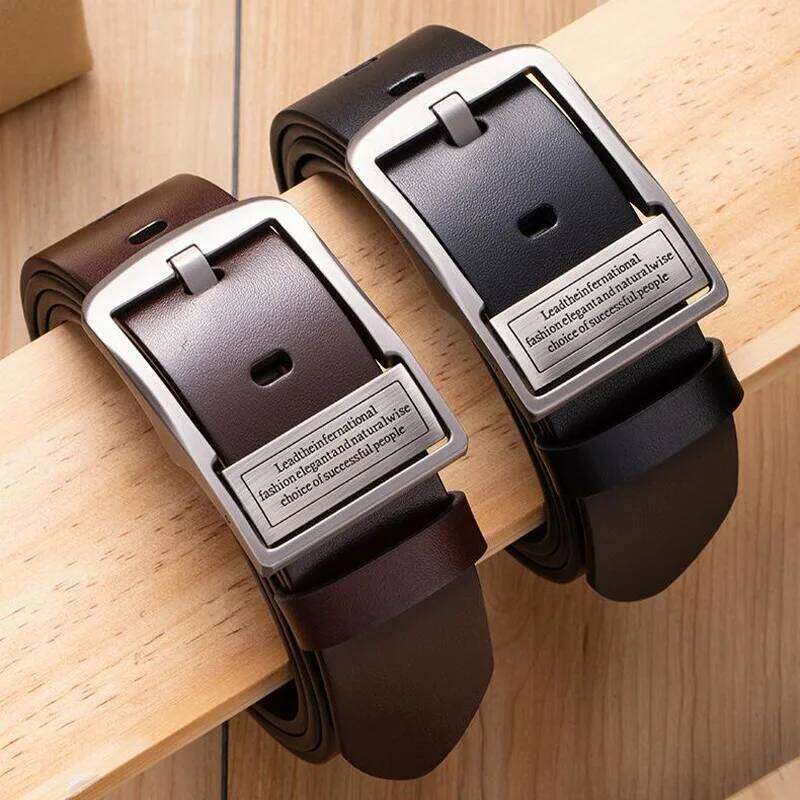 New Genuine Leather Fashionable Metal Retro Buckle, Jeans, Functional Light Luxury Men's Belt, Business Pants Belt Y260225