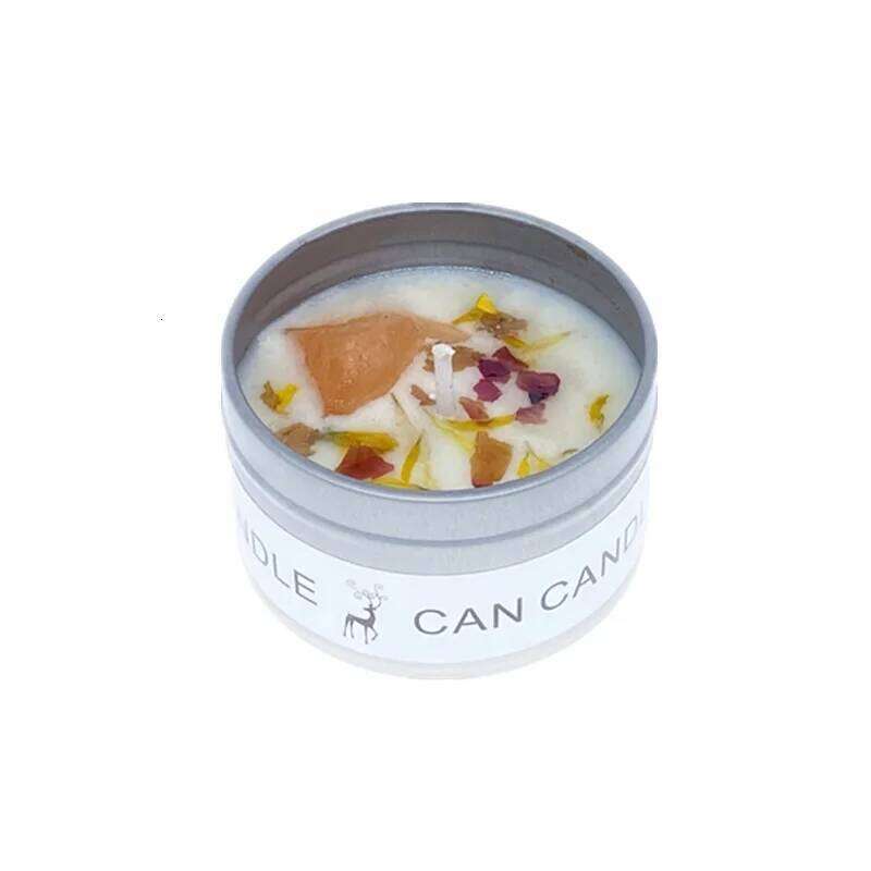 "Dried Flower Tin Candle Set Wedding Favors with Crystal Stone Aromatherapy - Soy Wax Scented Candles for Hotels & Events" H260225