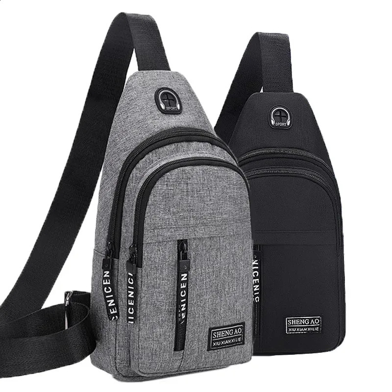 Travel Mens Handbags USB Chest Bag Messenger Crossbody Bags Water-Proof Shoulder Bag Diagonal Package Sports Back Pack 260305