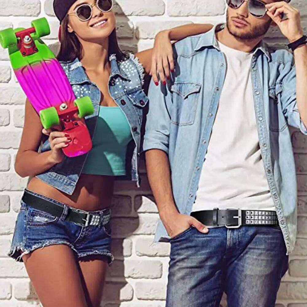 Black/Pink/White Trend Rivet Heavy Metal Men Women Punk Nightclub Rock Style Jeans Y2K Belt Fashion Decor Y260225