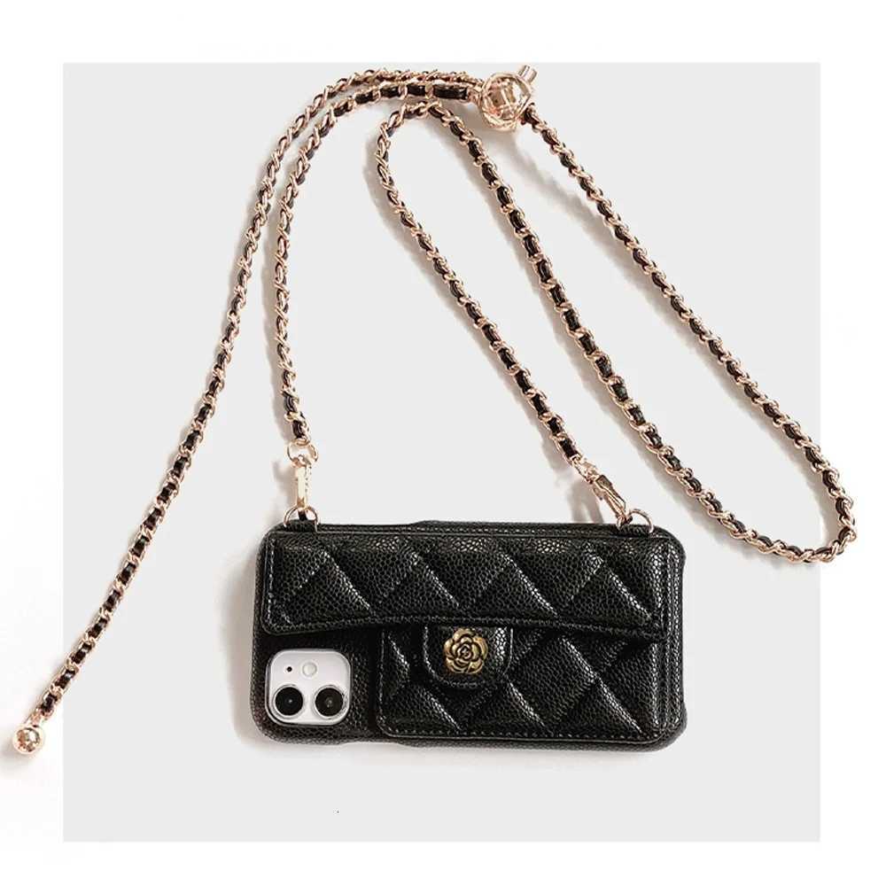 3D Floral Quilted Leather Wallet Phone Case with Dual Chain Crossbody Strap for iPhone 14-17 Pro Max PlusT260225