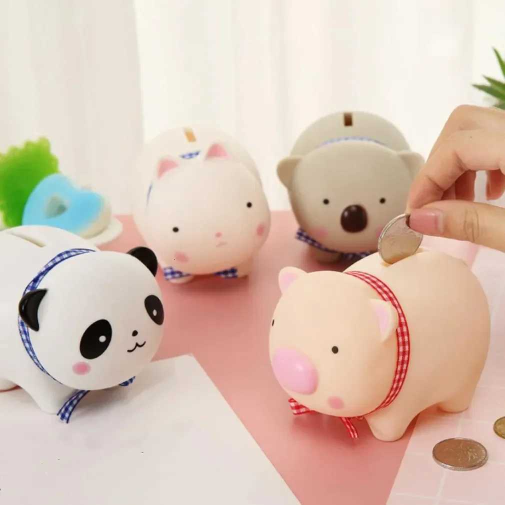 Cute Animal Piggy Bank Household Cartoon Koala Panda Pig Rabbit Money Box Small Soft Saving Pot Gift for Kids Adults Home Decor H260225