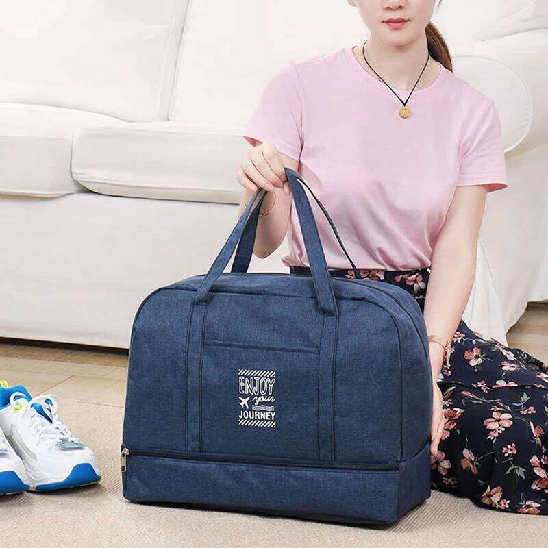 Fashion Folding Women Oxford Travel Weekend Overnight Bags Large Capacity Hand Luggage Tote Duffel Bag Trip Supplies Y260225
