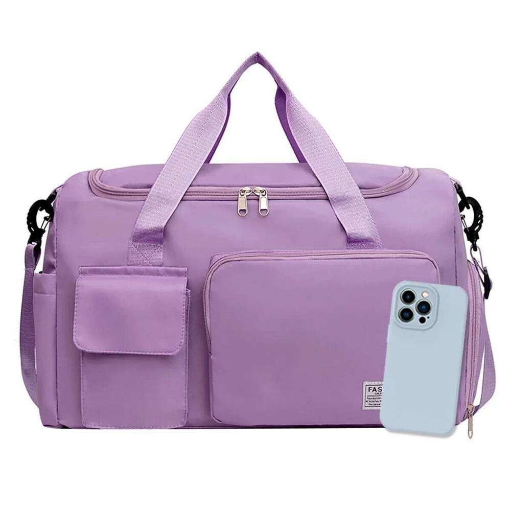 Women's Multi-Functional Travel Bag Water Resistant Oxford Tote with Shoe Compartment Two-Way Zipper for Gym/Outdoor Trips Y260225