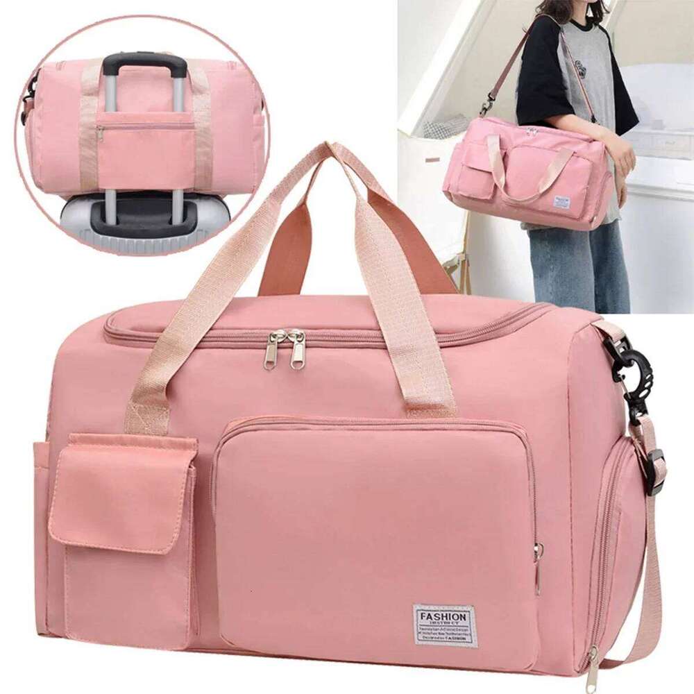 Women's Multi-Functional Travel Bag Water Resistant Oxford Tote with Shoe Compartment Two-Way Zipper for Gym/Outdoor Trips Y260225