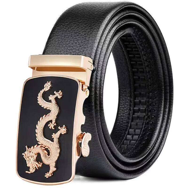 Men's can be cut automatic buckle leather fashion classic versatile trend pants belt Y260225