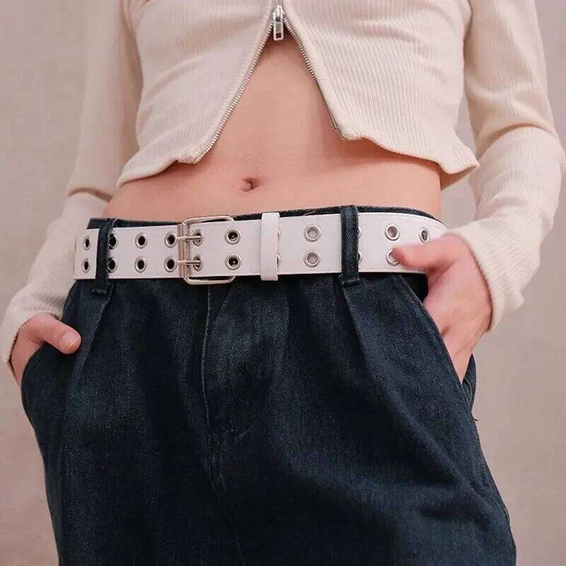 Ladies' fashionable paired with jeans, Gothic style studded decorative belt, waist cinching belt daily wear Y260225