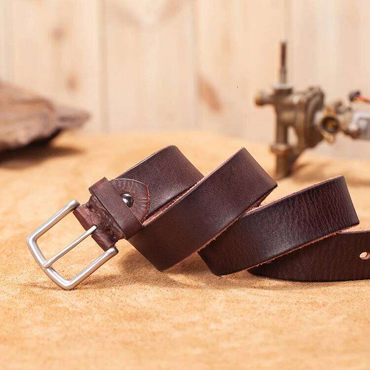 VAMOS KATOAL Genuine Leather For Men High Quality First layer cowhide Jeans Belt Cowskin Casual Belts Vintage waistband Y260225