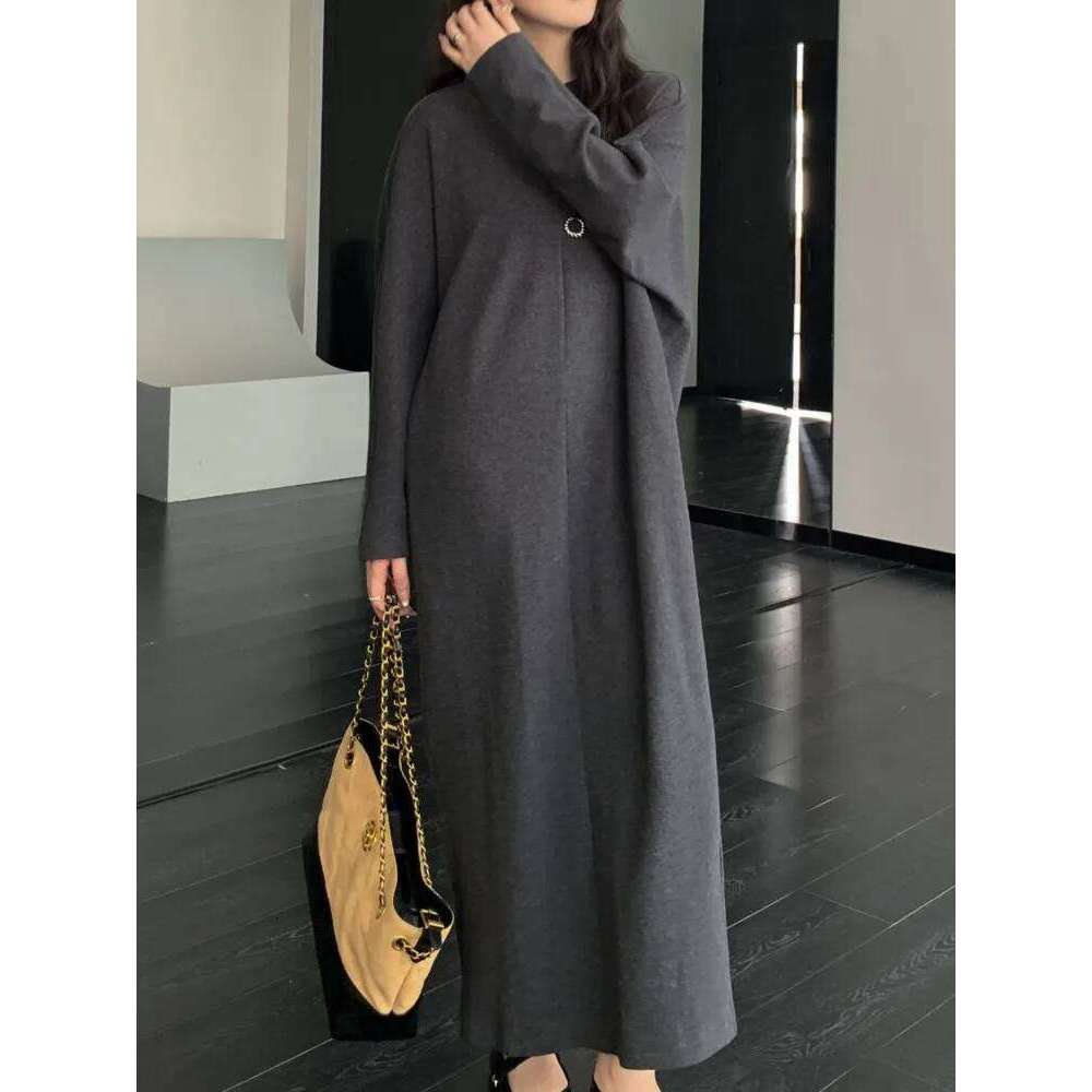 Autumn Winter Knitted Sweater Dresss Women Lazy Oaf Korean Loose Woman Female Jumper Dress Ladies Dresses Vestidos XJ260225