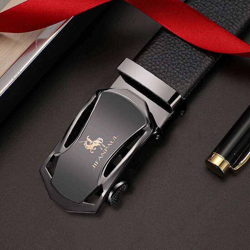 New fashion automatic buckle business jeans high-quality PU men's belt minimalist young people no gift box Y260225
