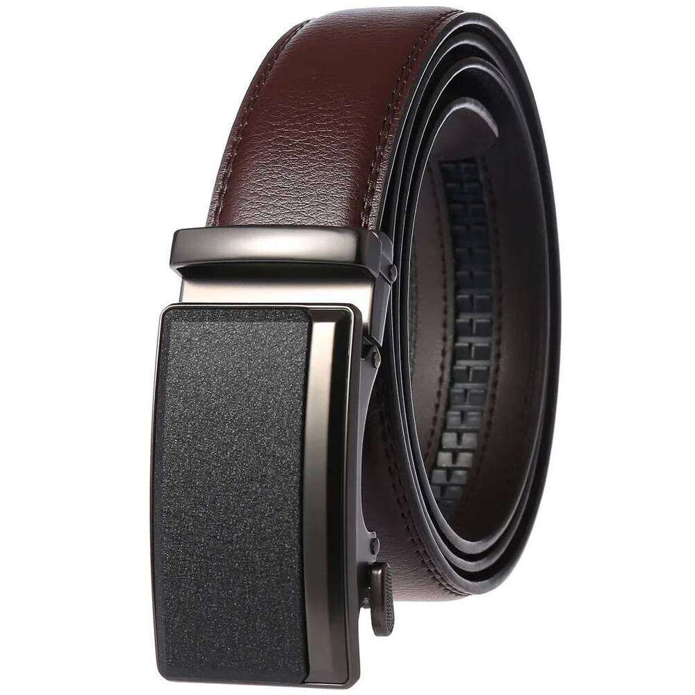 Men's Leather Fashion Automatic Buckle Cowskin Male Belts Luxury Designer Black Brown 3.5cm Y260225