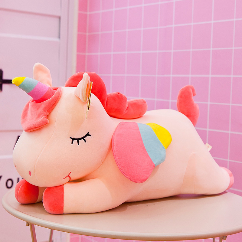 Stuffed Plush Animals Giant Soft toy unicorn Stuffed Silver Horn Unicorn High Quality Sleeping Pillow Animal Bed Decor Cushion Throw Pillow 230620