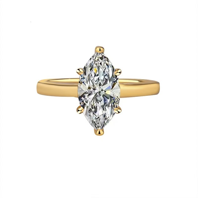 Luxury Elisa Wholesale Offers VVS Moissanite Diamond Engagement Wedding Rings 10K 14K 18K Real Yellow Gold 925 Sterling