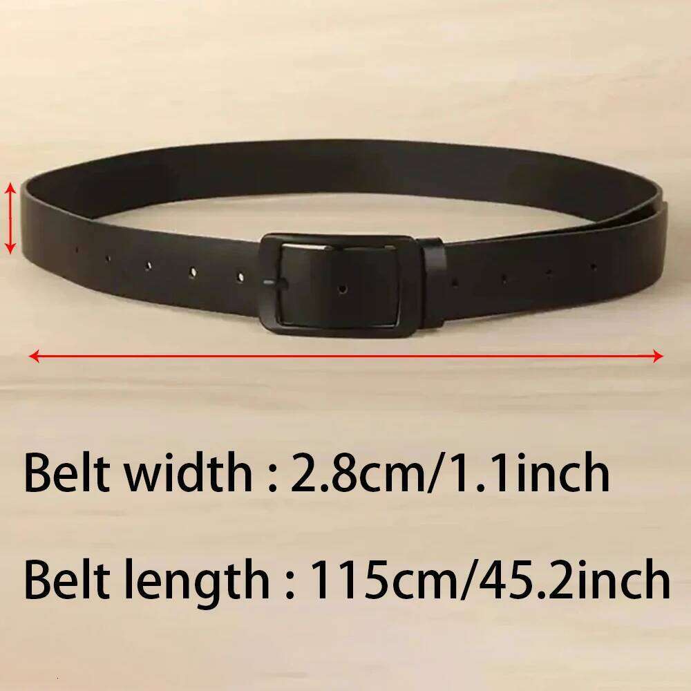 1pc Men's Classic PU Leather High End Authentic Fashion Metal Buckle Women Paired with Jeans Belt Unisex Y260225