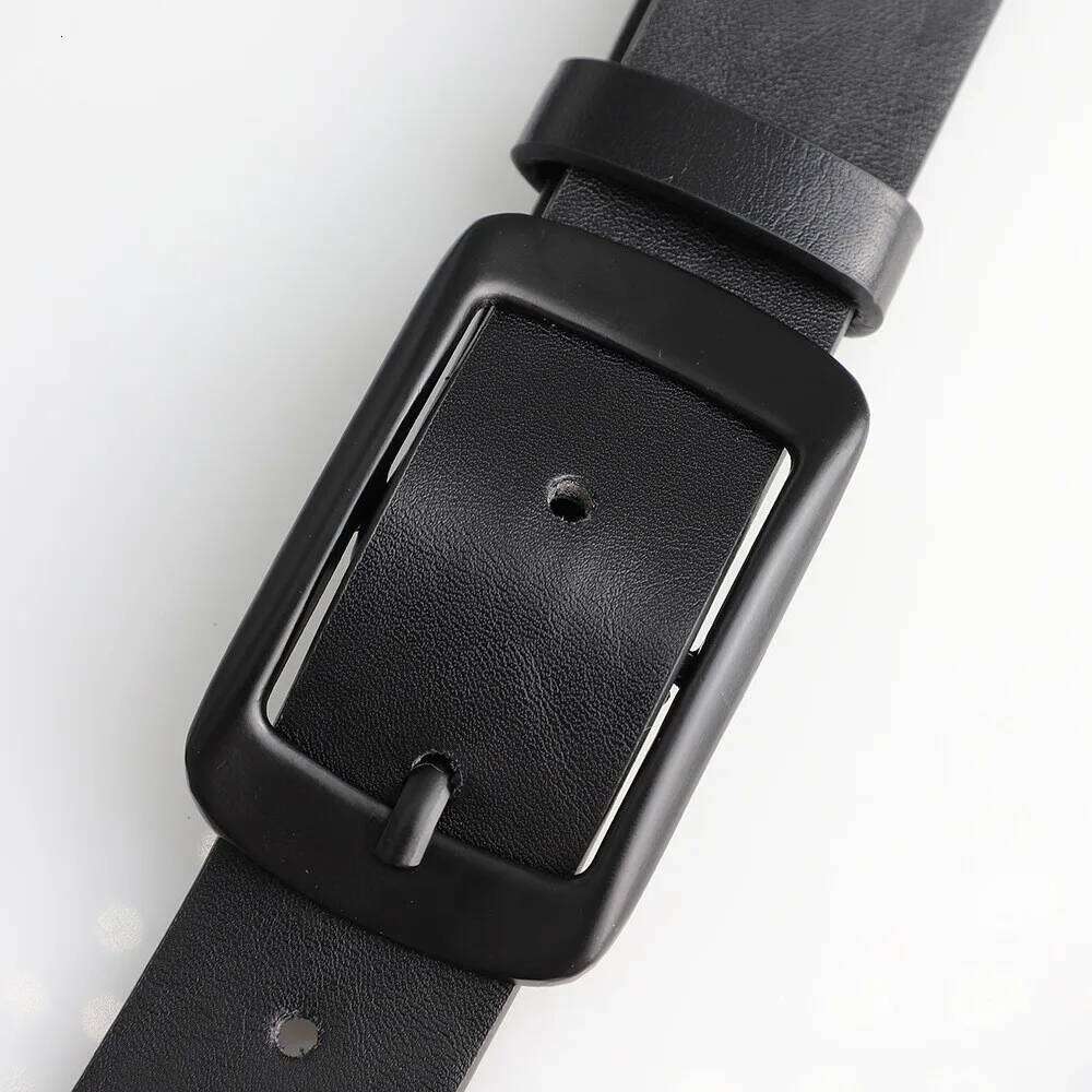 1pcs Men's Classic PU Leather High End Authentic Fashion Metal Buckle Women Paired with Jeans Belt Unisex Y260225