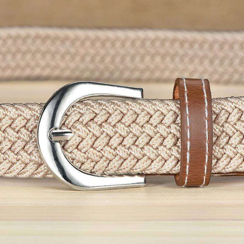 Fashionable Non Perforated Woven Elastic Waistband for Men And Women, Versatile Decorative Belt Y260225