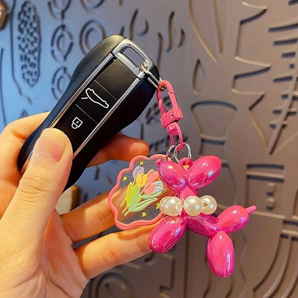 New Balloon Dog Keychain Models for Girls Sweet Ins Style Balloon Dog Phone Chain Key Buckle Accessories Bag Pendant Toys New H260225