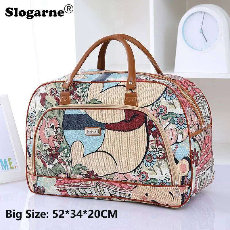 Lady Large Zip Bag Overnight Weekend Women Holdall Hand Luggage Handbag Girls Travel Tote Duffels Backpacks Shoulder Bags Y260225