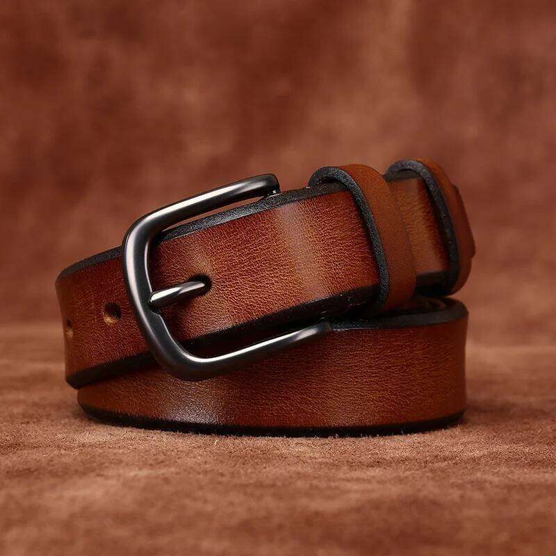 2.8CM Pure Cowhide Genuine Leather for Women High Quality Jeans Pin Buckle Business Belts Waistband Male Fashion Designer Y260225