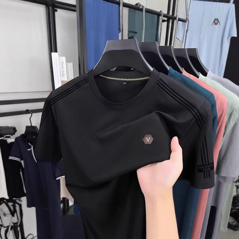 2026 New Design Heavyweight Short-sleeved Men's T-shirt - White - Men's Clothing - Luxury Outdoor Men's Base Layer Top - Sweat-absorbing Clothing - Men's T-shirt