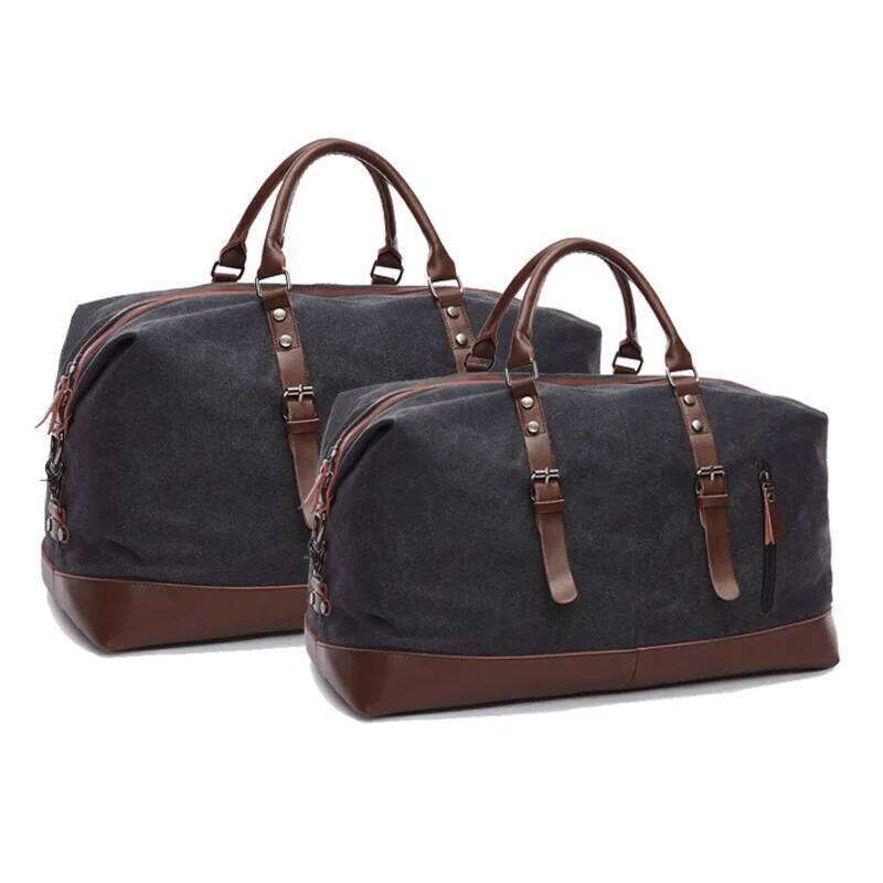 Original Canvas Leather Carry on Luggage Men Duffel Bags Travel Tote Large Weekend Bag Overnight Y260225