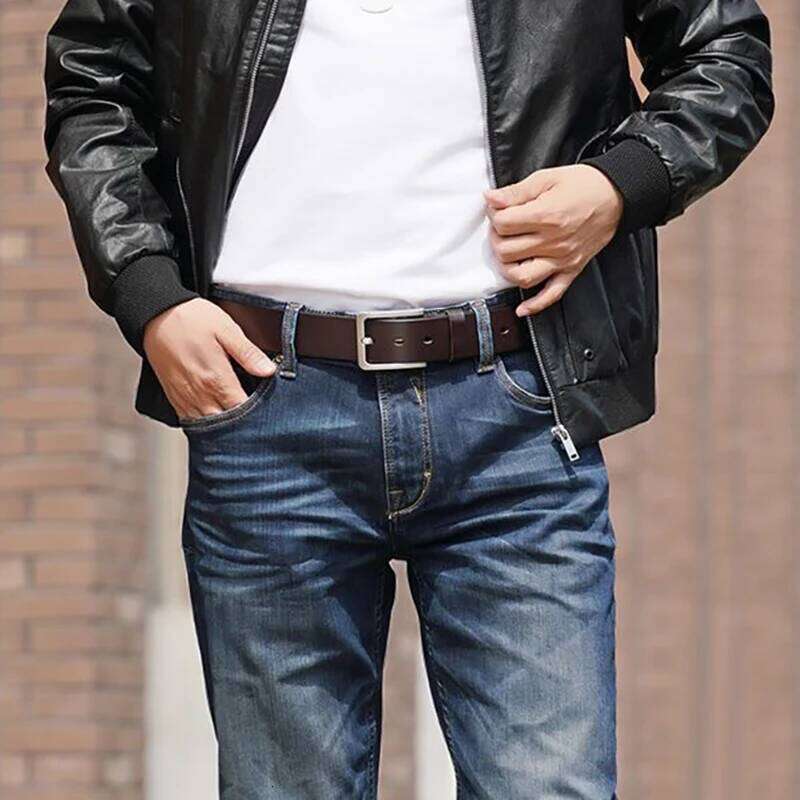 New Business Leisure Men's Belt Trend Alloy Square Buckle Male Famous Brand Luxury Designer PU Leather Jeans Belts for Men Y260225