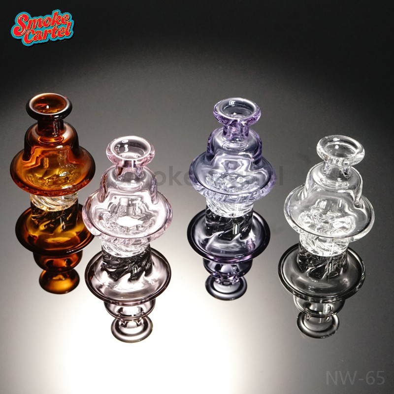Colored Glass Cyclone Caps Spinning Carb Cap for 25/30mm Quartz Bangers