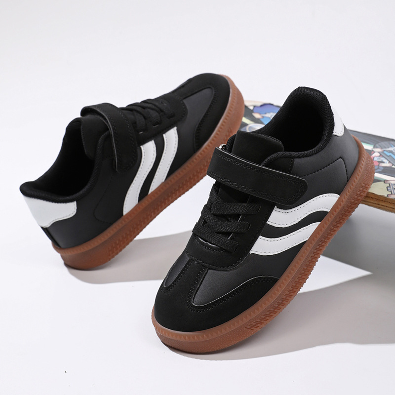 Free shipping Kids Running Shoes Autumn Children Sports Shoes PU Splicing Breathable Girls Boys Baby Leather Casual Shoes Soft Soles Non-slip Baby Spo