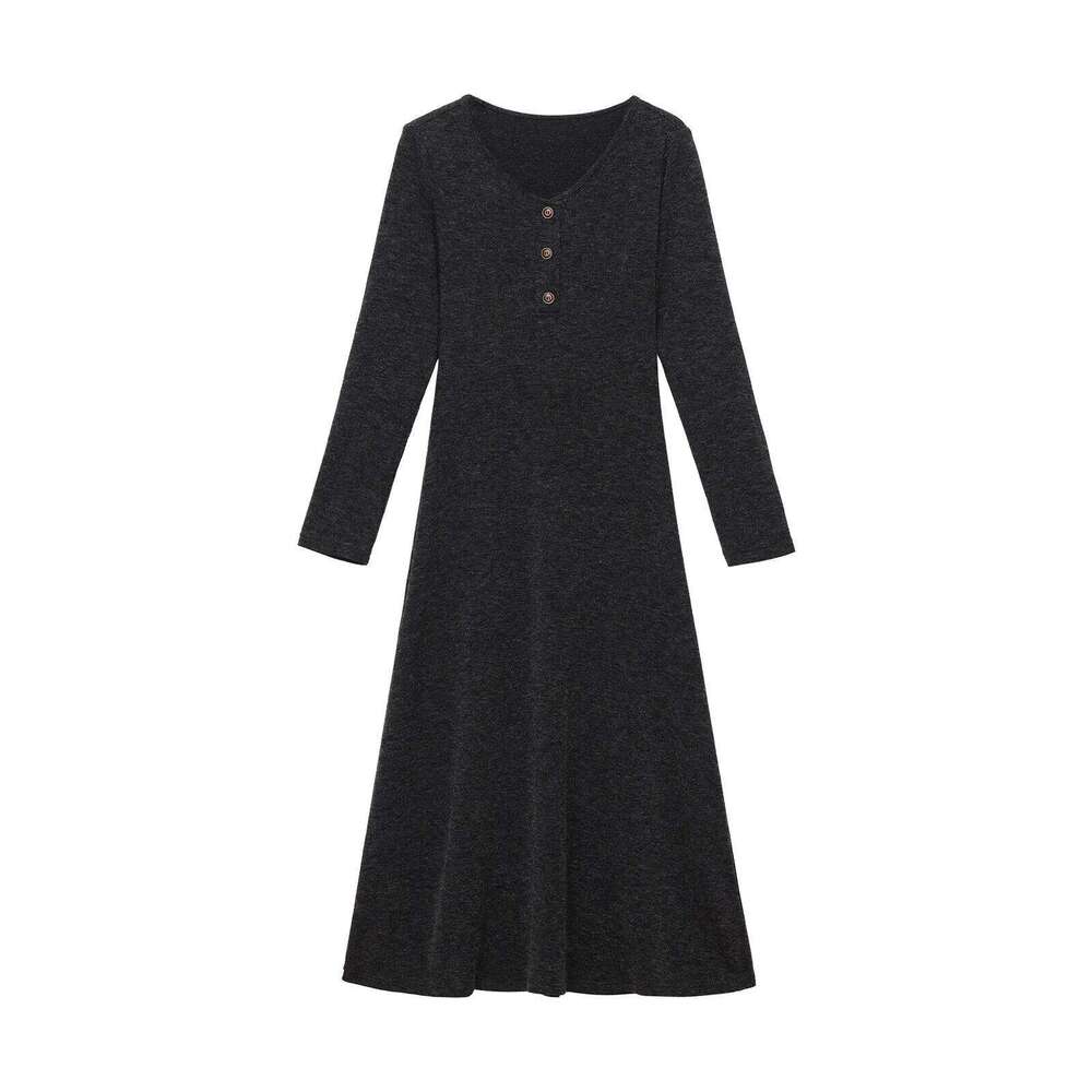 ALXNAN Black Gray Knit for Women Fall Winter Elegant Slim-fit Long Dress Fashion Female Clothing with A Shawl DYL662219 XJ260225