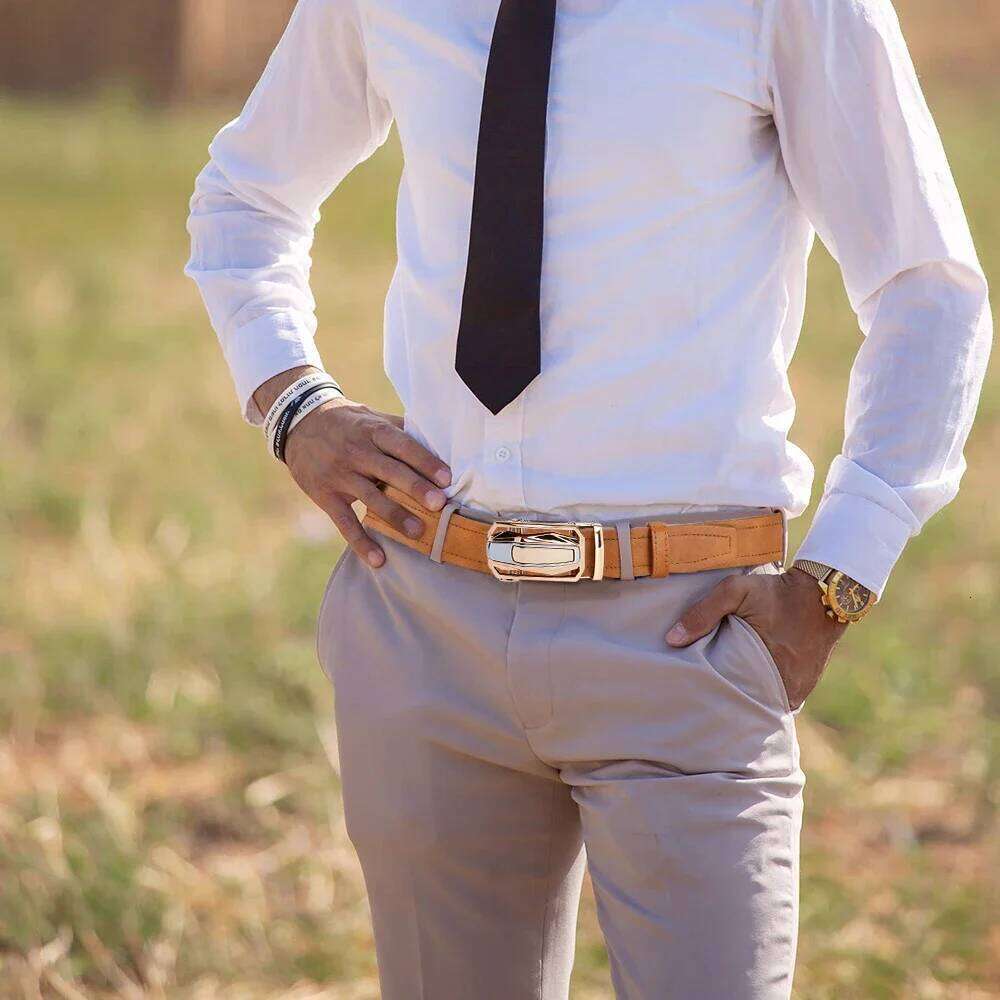 Automatic Buckle Luxury Brand Belts Men Leather Strap Casual Business For Men's Gifts Winter Y260225