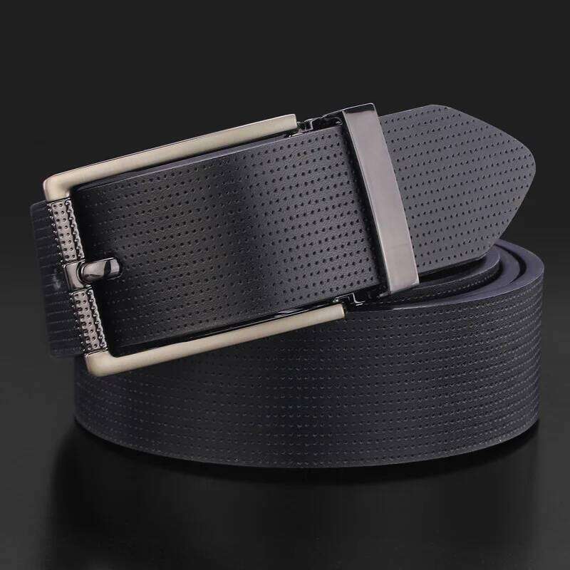 Casual pin buckle designer belts men genuine leather 3.3cm wide luxury famous brand student jeans cintos masculinos white B78 Y260225