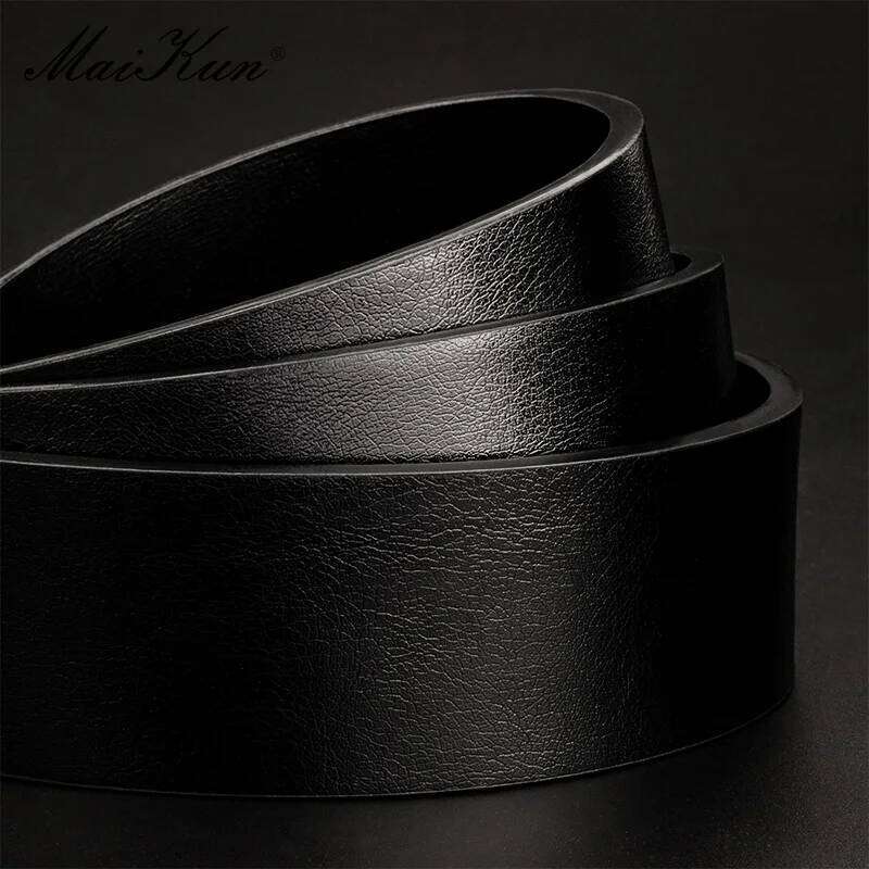 Maikun Men's Vintage Casual Black Pin Buckle Student Versatile Leather Wide Belt Y260225