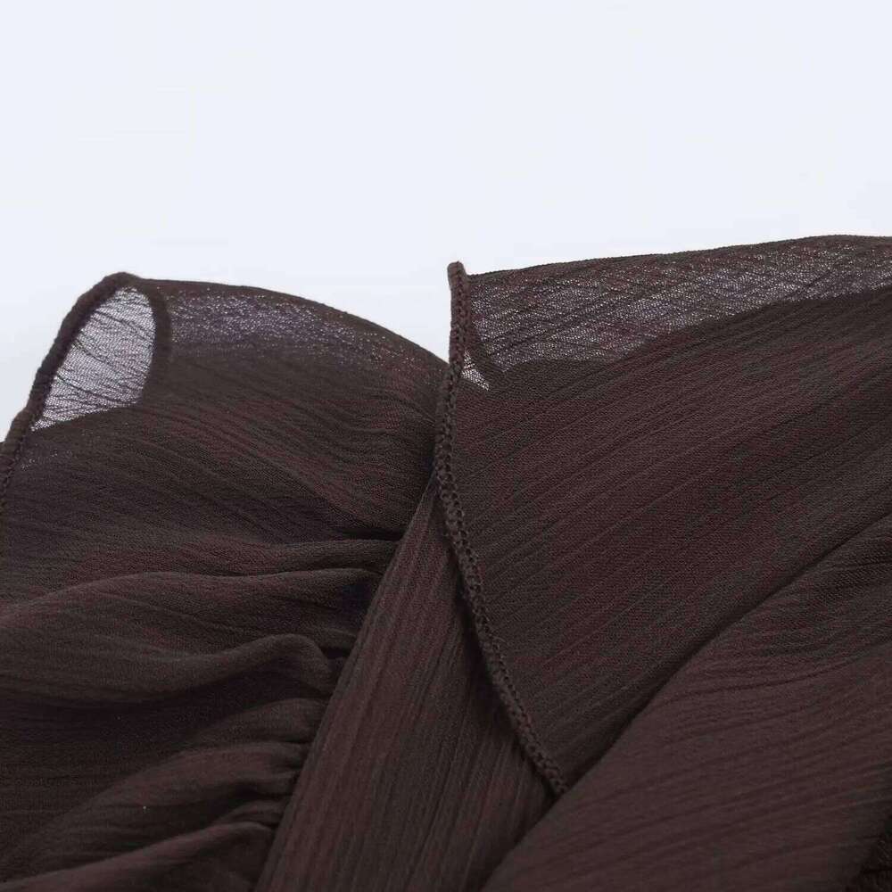 Woman Ruffles Elegant Spring Autumn Fashion Female Party With Belt Lady Long Sleeve V-Neck High Street Casual Dress XJ260225