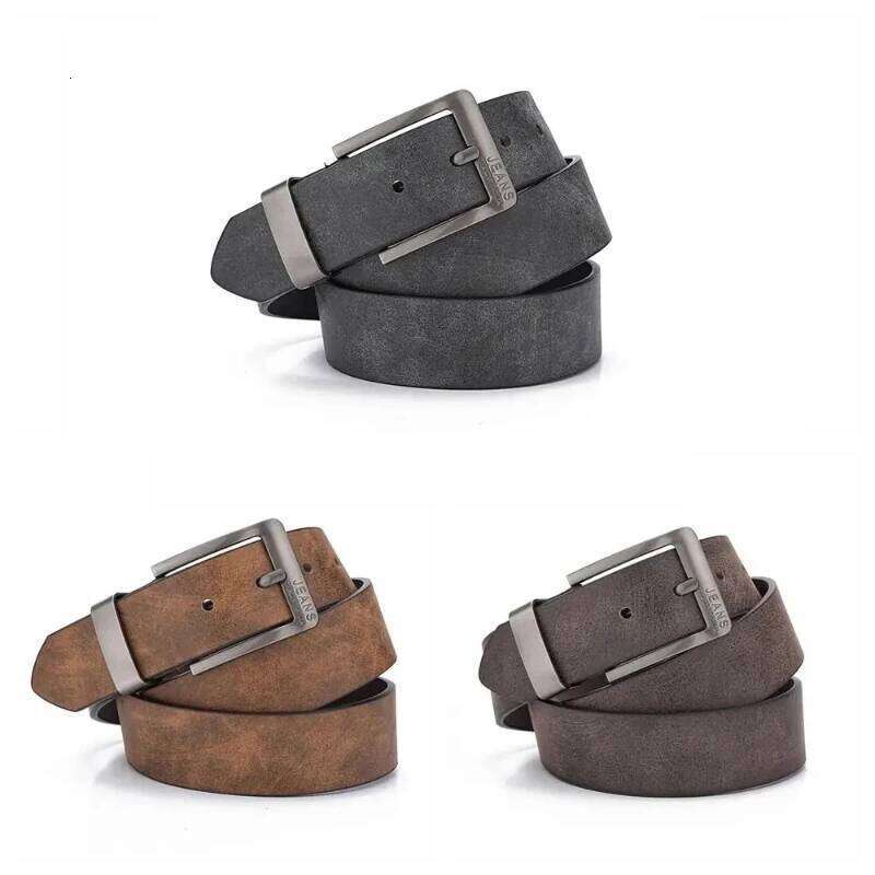 New Men's High-Quality PU Leather Metal Pin Buckle Leisure Business Waistband Fashionable Male Accessory Designer Belt Y260225