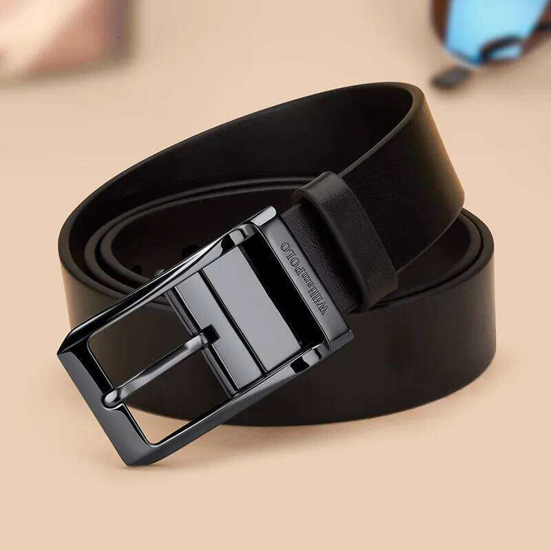 Genuine leather men's retro needle buckle fashion belt, versatile casual pants belt Y260225