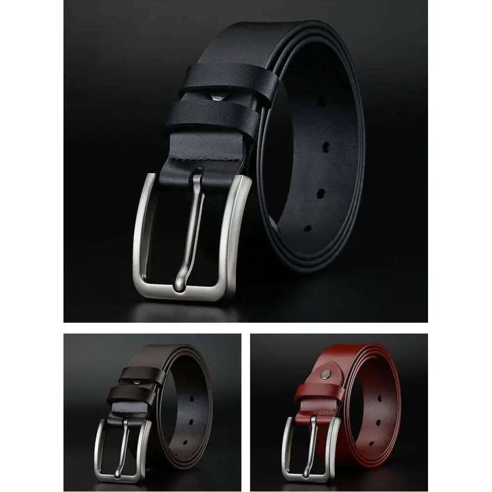 Business Leisure Men's Alloy Square Pin Buckle Male Famous Brand Luxury Designer Synthetic Leather Jeans Belts for Men Y260225