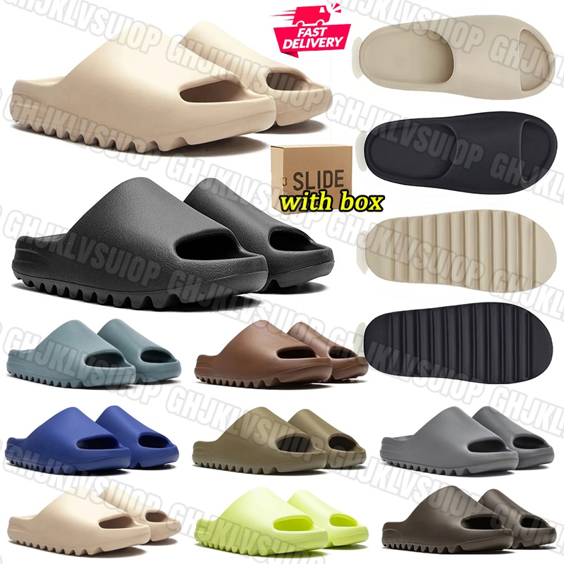 Designer Slippers EVA Slides Onyx Slate Marine Mens Womens Indoor Bathroom Sandals Bone Desert Sand Core Resin Flat Slide azure Classic Beach pool Shoes