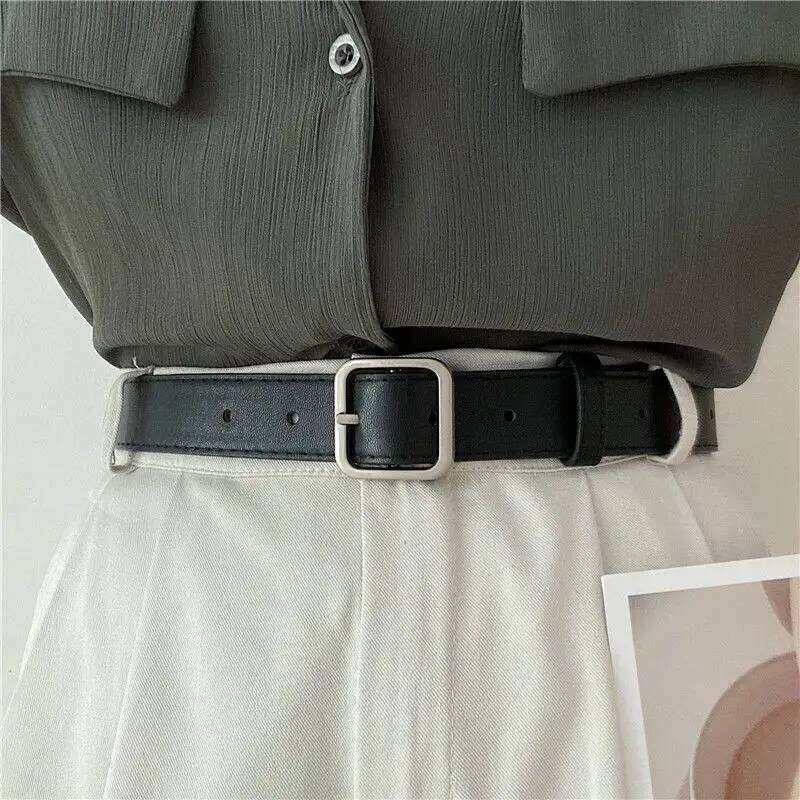 2013 new Korean fashion wild Chic students casual retro simple square buckle trouser belt men and women Y260225