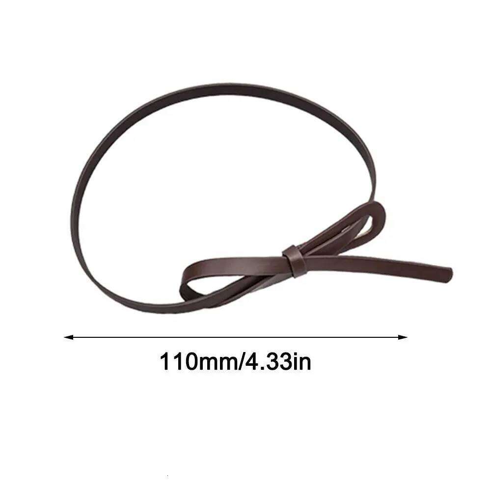 Retro Y2k Women's Alloy Buckle Adjustable Skinny Straps Pu Leather Thin Waist Belt Y260225