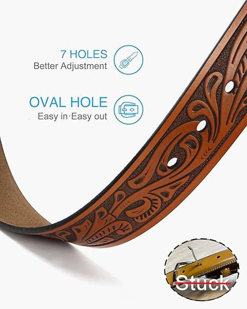 CHAOREN Western Belts Men Without Buckle Cowboy Full Grain Belt for Jeans One Solid Piece Leather Y260225