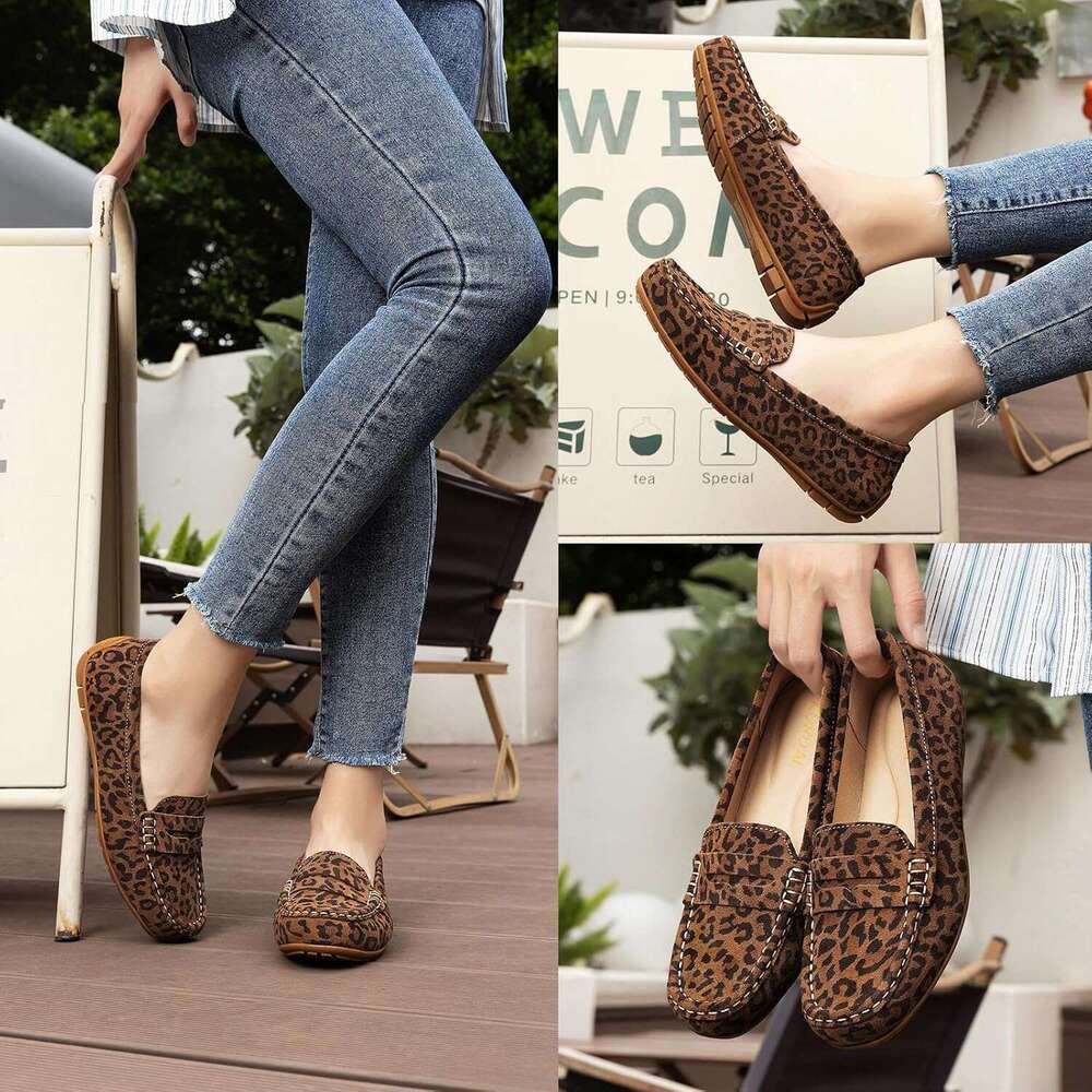 Comfortable Lightweight Suede Leather Loafers Slip Cute Casual Dress Work Office Flats Everyday Walkig Shoes For