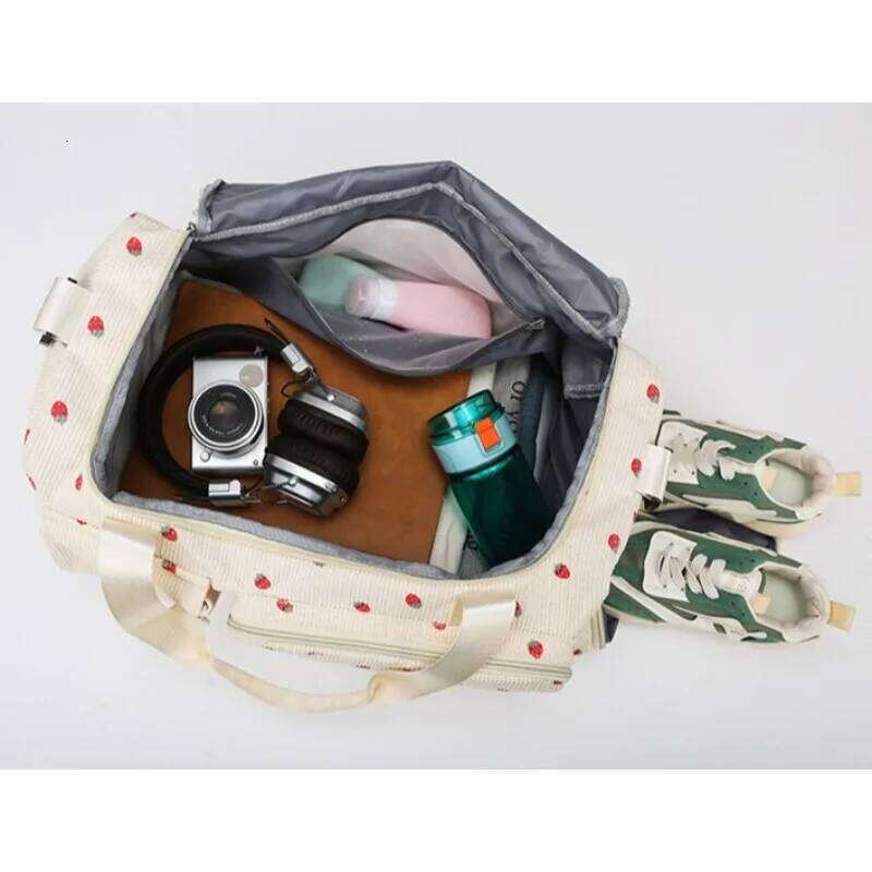 Multifunctional Sports Gym Canual Travel Corduroy Large-capacity Luggage Bag Women Portable Messenger Yoga Bags Y260225