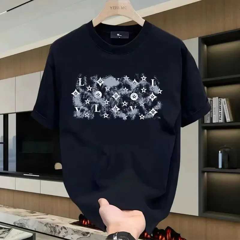 2026 Spring/Summer Artistic Monogram Print Crew Neck T-Shirt | Premium Cotton Casual Short Sleeve Tee for Everyday StyleT260225