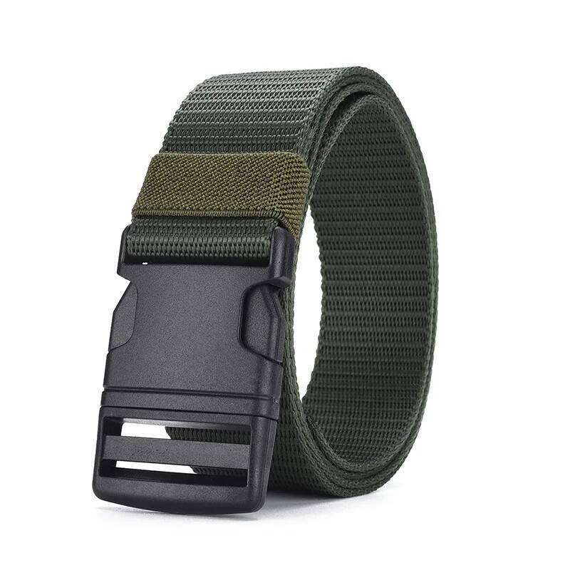 Men's Tactical Non-Metal Plastic Buckle Heavy-Duty Nylon Material Webbing Outdoor Woven Belt for Hiking Work Y260225
