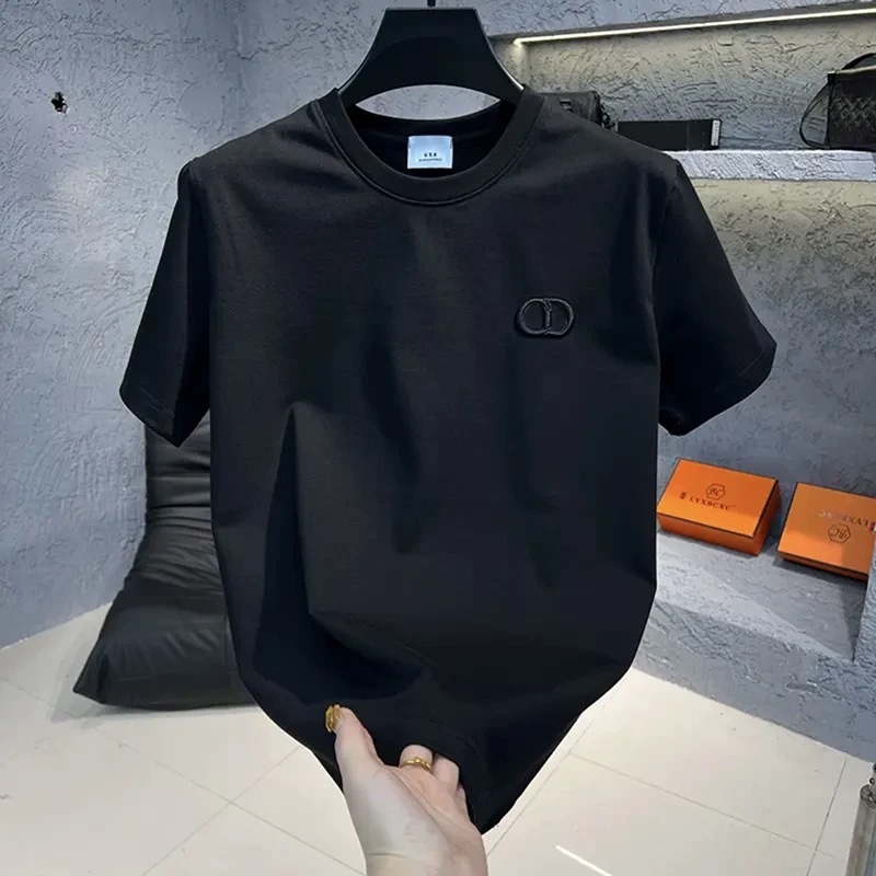 2026 New Designers High-end Summer Men's Fashion Round-neck Short-sleeve Multi-functional Luxury Loose Fit Trendy Embroidered T-shirt