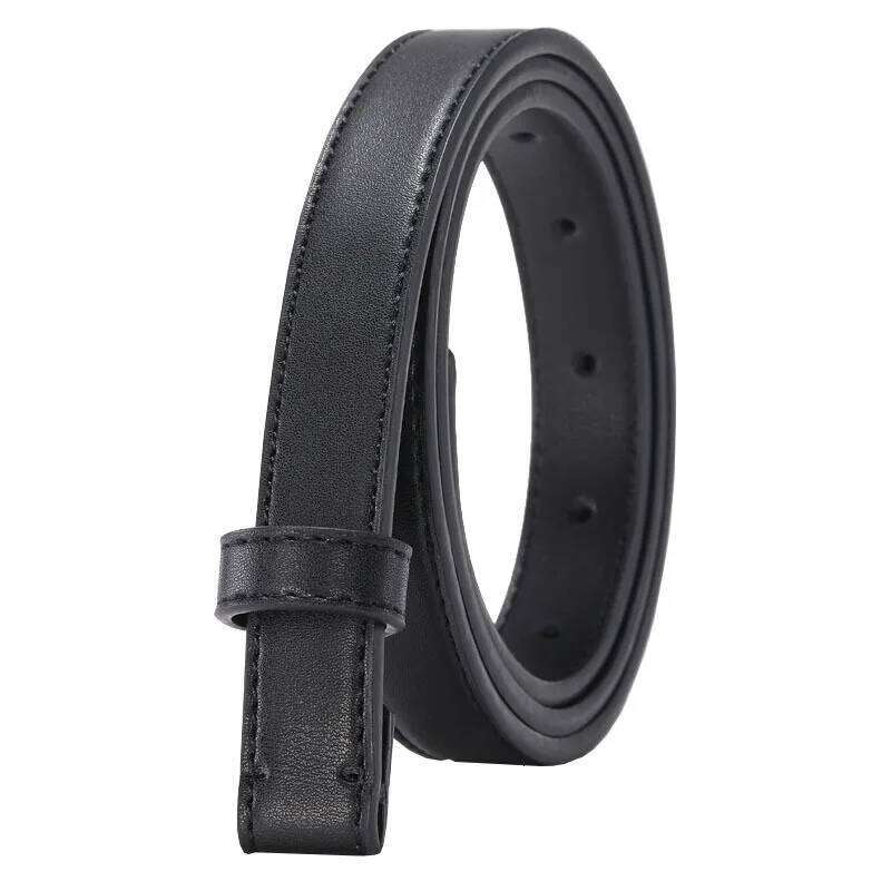Men and women Black Cowskin Belt Body Leather Craft Apparel Waistband Accessories Business Belts no buckle Y260225